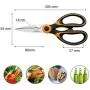 Kitchen Shears, Acelone Premium Heavy Duty Shears Ultra Sharp Stainless Steel Multi-function Kitchen Scissors for Chicken/Poultry/Fish/Meat/Vegetables/Herbs/BBQ… (Orange black)