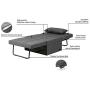 Diophros Folding Ottoman Sleeper Bed, 4 in 1 Multi-Function Adjustable Ottoman Sofa Bed Bench Guest Sofa Chair Convertible Sofa for Living Room (Dark Grey)