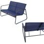 Kozyard Sofia 4 Pieces Patio/Outdoor Conversation Set with Strong Powder Coated Metal Frame, Breathable Textilence, Includes One Love Seat, Two Chairs and One Table (Navy Blue)