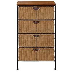 4D Concepts 4-Drawer Wicker Stand, Wicker/Metal