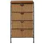 4D Concepts 4-Drawer Wicker Stand, Wicker/Metal
