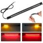 Ultra-thin Soft Super Bright Motorcycle Tail Light Bar 48LED 2835 3014SMD- DC 12V Universal Flexible - LED Brake Assist Light (Red + Amber)