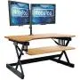 Rocelco 32'' Height Adjustable Standing Desk Converter with Anti Fatigue Mat Bundle - Sit Stand Computer Workstation Riser - Dual Monitor Retractable Keyboard Tray - Teak Wood Grain (R EADRT-MAFM) Rocelco 32'' Height Adjustable Standing Desk Converter with Anti Fatigue Mat Bundle - Sit Stand Computer Workstation Riser - Dual Monitor Retractable Keyboard Tray - Teak Wood Grain (R EADRT-MAFM)