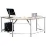 DlandHome L-Shaped Computer Desk 59 inches x 59 inches, Composite Wood and Metal, Home Office PC Laptop Study Workstation Corner Table with CPU Stand, Maple and White Legs, ZJ02-OW DlandHome L-Shaped Computer Desk 59 inches x 59 inches, Composite Wood and Metal, Home Office PC Laptop Study Workstation Corner Table with CPU Stand, Maple and White Legs, ZJ02-OW