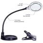 Brightech LightView Pro Flex Magnifying Lamp - 2 in 1 Clamp Table & Desk Lamp Energy Saving LED Ultra Bright Daylight Light, Great for Reading, Hobbies, Crafts, Workbench- Black