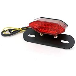 HONGPA Motorcycle Tail Lamp LED Bracket Taillights Hexagon shape For Harley 12 volt modified motorcycle Iron metal shell