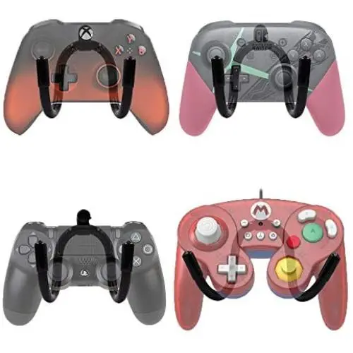 YYST Universal Game Controller Organizer Wall Rack Wall Mount Wall Clip Wall Hanger for Xbox One PS4 Switch Pro Game Controller 4/PK - NO Game Controller - No Falling YYST Universal Game Controller Organizer Wall Rack Wall Mount Wall Clip Wall Hanger for Xbox One PS4 Switch Pro Game Controller 4/PK - NO Game Controller - No Falling