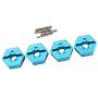 F Fityle 4PCS Metal 12mm Wheel Hex Hubs Mount Adapter with 4pcs Pins for 1/14 RC Car Buggy WLtoys 144001 124018 124019 Parts