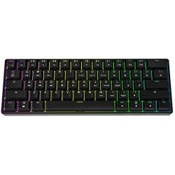 GK61 Mechanical Gaming Keyboard - 61 Keys Multi Color RGB Illuminated LED Backlit Wired Programmable for PC/Mac Gamer (Gateron Optical Black, Black)