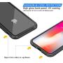 iPhone Xs MAX Case,Misscase Ultra Slim Magnet Protective Case with Metal Frame Front and Privacy Screen Protector [Magnetic Adsorption] [Anti Spy Screen Protector](Black Frame Clear Back)