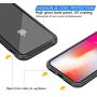 iPhone Xs MAX Case,Misscase Ultra Slim Magnet Protective Case with Metal Frame Front and Privacy Screen Protector [Magnetic Adsorption] [Anti Spy Screen Protector](Black Frame Clear Back)