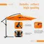 Greesum Offset Umbrella 10FT Cantilever Patio Hanging Umbrella Outdoor Market Umbrella with Crank and Cross Base (Orange)