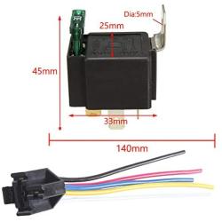 ESUPPORT 12V 30A Car Motor 14AWG Heavy Duty Relay Socket Plug 5Pin Fuse Switch On/Off SPDT Wire Harness Metal Pack of 2