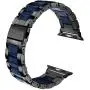 Wearlizer Black Blue Bands Compatible with Apple Watch Straps 42mm 44mm for iWatch SE Mens Womens Wristband Lightweight Stainless Steel Edge with Central Resin Replacement Bracelet Series 6 5 4 3 2 1 Wearlizer Black Blue Bands Compatible with Apple Watch Straps 42mm 44mm for iWatch SE Mens Womens Wristband Lightweight Stainless Steel Edge with Central Resin Replacement Bracelet Series 6 5 4 3 2 1