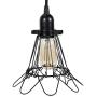 Rustic State Set of 4 Industrial Vintage Style | Hanging Pendant Metal Wire Cage | Adjustable Light Fixture Lamp Guard (Black)