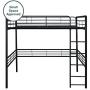 DHP Full Metal Loft Bed with Ladder, Space-Saving Design, Black