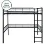 DHP Full Metal Loft Bed with Ladder, Space-Saving Design, Black DHP Full Metal Loft Bed with Ladder, Space-Saving Design, Black