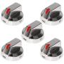 [Upgraded] Dg64-00473A Knob Dial with Reinforced Power Ring Protection Compatible with Samsung Range Oven Gas Stove Knob Replace for AP5917439, PS9606608 (5 Pack)