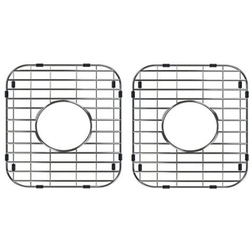 Walter Sinks Stainless Steel Kitchen 13'' x 11 Inch Protector Grids for Sinks Universal Double Bowl Drain Racks Grates Bottom Strainer Center Hole, Silver Walter Sinks Stainless Steel Kitchen 13'' x 11 Inch Protector Grids for Sinks Universal Double Bowl Drain Racks Grates Bottom Strainer Center Hole, Silver