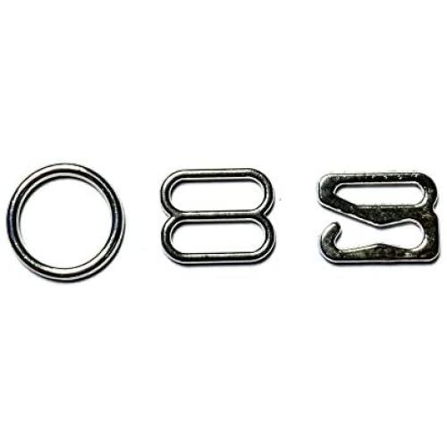 150 pcs/lot Metal Lingerie Adjustment Strap Slides Hardware Sewing Clips Clasp Hooks for Bra STRP Sliver Color (10mm)