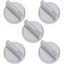 W10594481 Range Replacement Knobs - Stainless Steel Cooker Stove Control knobs (5 Pack) - Compatible with Whirlpool WPW10594481, AP6023301, 3281332, W10594481, W10698166, PS1175
