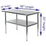 AmGood Stainless Steel Work Table | Metal Utility Table (Stainless Steel Work Table, 48'' Long x 18'' Deep) AmGood Stainless Steel Work Table | Metal Utility Table (Stainless Steel Work Table, 48'' Long x 18'' Deep)