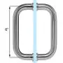 Dynasty Hardware 6'' Back to Back Tubular Shower Door Pull For Frameless Shower Doors, Satin Nickel, With Trim Washers Dynasty Hardware 6'' Back to Back Tubular Shower Door Pull For Frameless Shower Doors, Satin Nickel, With Trim Washers