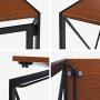 Writing Computer Desk Modern Simple Study Desk Industrial Style Folding Laptop Table for Home Office Notebook Desk Walnut Brown Desktop Black Frame