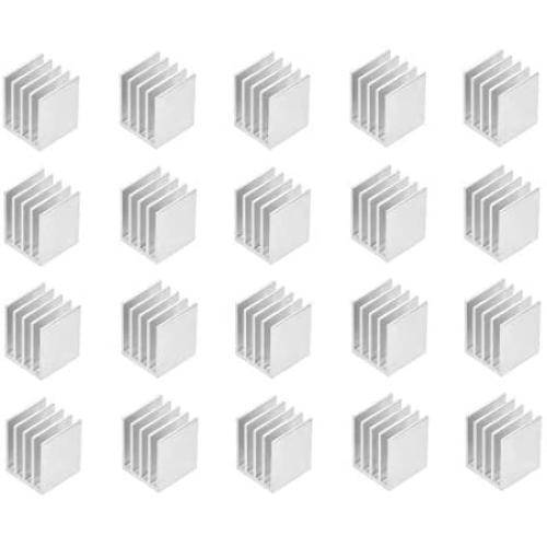 uxcell Electronics Cooler Heatsink for MOS GPU IC Chip Silver 19 x 19 x 24 mm 20pcs