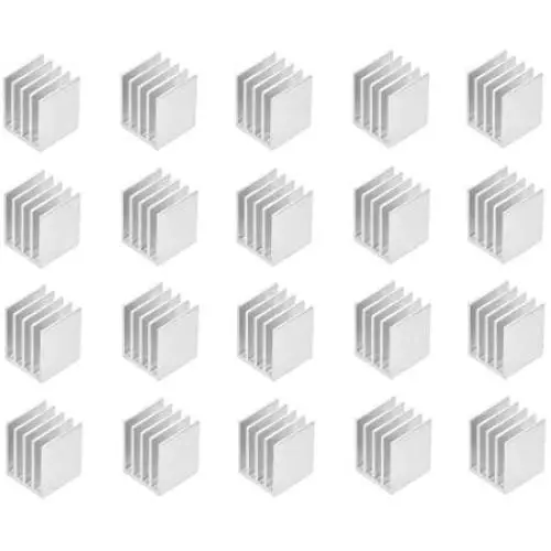 uxcell Electronics Cooler Heatsink for MOS GPU IC Chip Silver 19 x 19 x 24 mm 20pcs