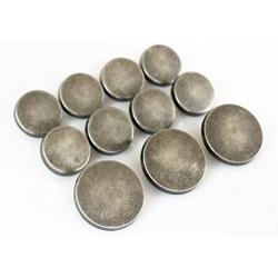 YCEE 11 Pieces Vintage Antique Silver Metal Blazer Button Set - Flat Surface - for Blazer, Suits, Sport Coat, Uniform, Jacket