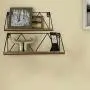 EdenseeLake Floating Wall Shelves Set of 2, Wood Storage Shelf with Metal Brackets for Bedroom, Bathroom, Living Room, Kitchen and Office