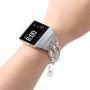 fastgo Compatible for Fitbit Ionic Bracelet Bands, Replacement Band Feminine Handmade Artificial Bling Wristband for Women and Girls(White)