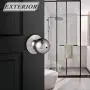 Probrico Privacy Door Knobs Interior with Lock Round Ball Shape Satin Stainless Door Handles Bedroom Bathroom Keyless Door Locksets, 6 Pack