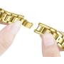 JSGJMY Bling Bands Compatible with Apple Watch Band 38mm 40mm 42mm 44mm Series 5/4/3/2/1 Women Diamond Rhinestone X-Link Metal Jewelry Bracelet(Gold+Rose Gold Adapters, 38mm/40mm)