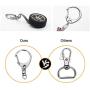 50 Pcs Key Ring with Chain, Maveek Silvery D Snap Hook Split Keychain Parts, Metal Key Ring Hardware with 8mm Open Jump Ring and Connector, Make Your Own Key Ring