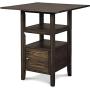 New Classic Furniture Derby Counter Table & 4 Stool Set, Chocolate