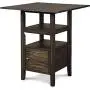 New Classic Furniture Derby Counter Table & 4 Stool Set, Chocolate