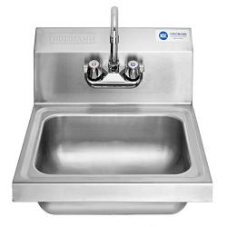 GRIDMANN Commercial NSF Stainless Steel Sink Wall Mount Hand Washing Basin with Faucet