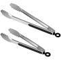 Lyxa SR Set of 9-inch and 12-inch Stainless Steel Kitchen Tongs with Locking, Metal Cooking Tongs with Non-Slip Grip,Perfect for Grilling, Barbecue (BBQ) and More (9'' & 12'')