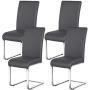 Yaheetech 4pcs Dining Chairs Armless Dining/Living Room Kitchen Chairs PU Leather Upholstered Seat and Metal Legs Side Chairs with High Back Modern, Gray Yaheetech 4pcs Dining Chairs Armless Dining/Living Room Kitchen Chairs PU Leather Upholstered Seat and Metal Legs Side Chairs with High Back Modern, Gray