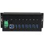 StarTech.com 7-Port Industrial Grade USB 3.0 Hub with ESD & 350W Surge Protection - Rack mountable metal USB port expander splitter hub (ST7300USBME),Black