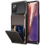 Vofolen for Galaxy Note 20 Case 5G Wallet 4-Card Flip Cover Credit Card Holder ID Slot Back Hidden Pocket Dual Layer Protective Hybrid Hard Shell TPU Bumper Armor for Samsung Note 20 6.7 Gun Metal