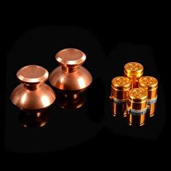 eXtremeRate Metal Gold Alumium Alloy Thumbsticks Bullet ABXY Mod Buttons Replacement Parts for Xbox One Standard, Xbox One Elite, Xbox One S/X Controller