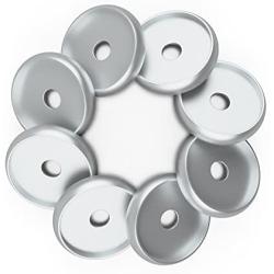 Discagenda Aluminum Disc-Binding Discs 24mm 0.94in 8 Piece Set Silver