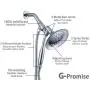 G-promise Double Height Positioning Shower Head, High Pressure Shower Heads with Handheld Spray, Adjustable Metal Bracket Holder,Extra Long Stainless-Steel Flexible Hose (Chrome) G-promise Double Height Positioning Shower Head, High Pressure Shower Heads with Handheld Spray, Adjustable Metal Bracket Holder,Extra Long Stainless-Steel Flexible Hose (Chrome)