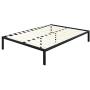 Olee Sleep 14 Inch Modern Metal Platform Bed Frame / Mattress Foundation / Wood Slat Support / No Box Spring Needed, Queen, Black