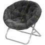 Urban Shop Super Soft Faux Fur Saucer Chair With Folding Metal Frame, Black