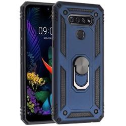 SWP for LG K51 Case,LG Reflect Case,LG Q51 Case,Dual Layer Shock-Absorption Armor Cover,Full-Body Protective Case with Metal Ring Holder Kickstand for LG K51 (Blue)