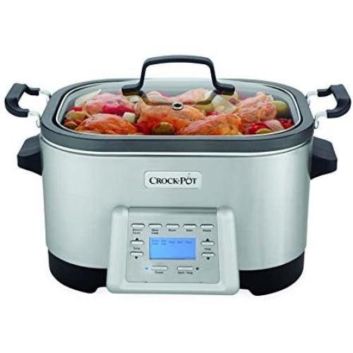 Crock-Pot 6-Quart 5-in-1 Multi-Cooker with Non-Stick Inner Pot, Stainless Steel Crock-Pot 6-Quart 5-in-1 Multi-Cooker with Non-Stick Inner Pot, Stainless Steel